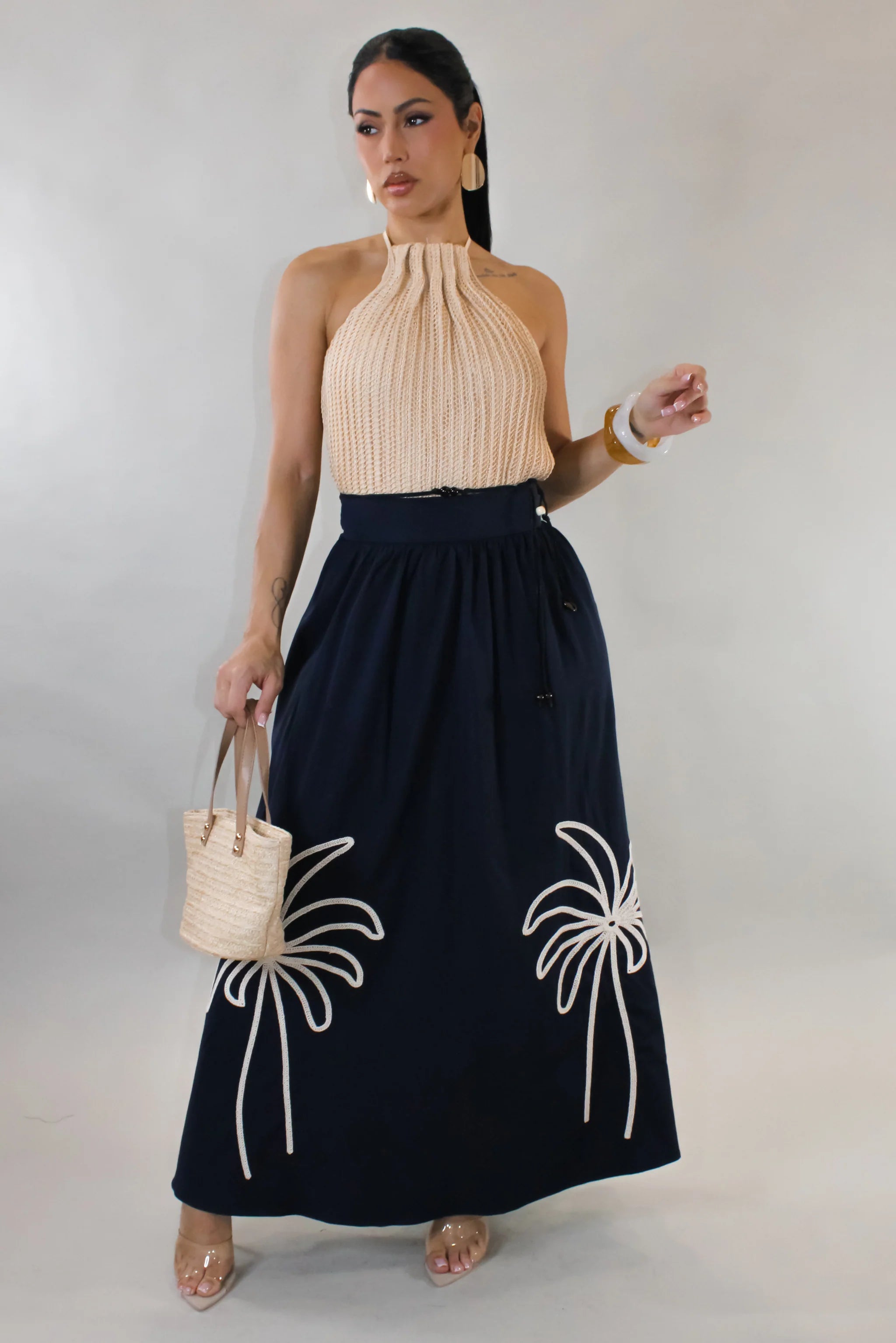 All About Timing Skirt Set - Khaki