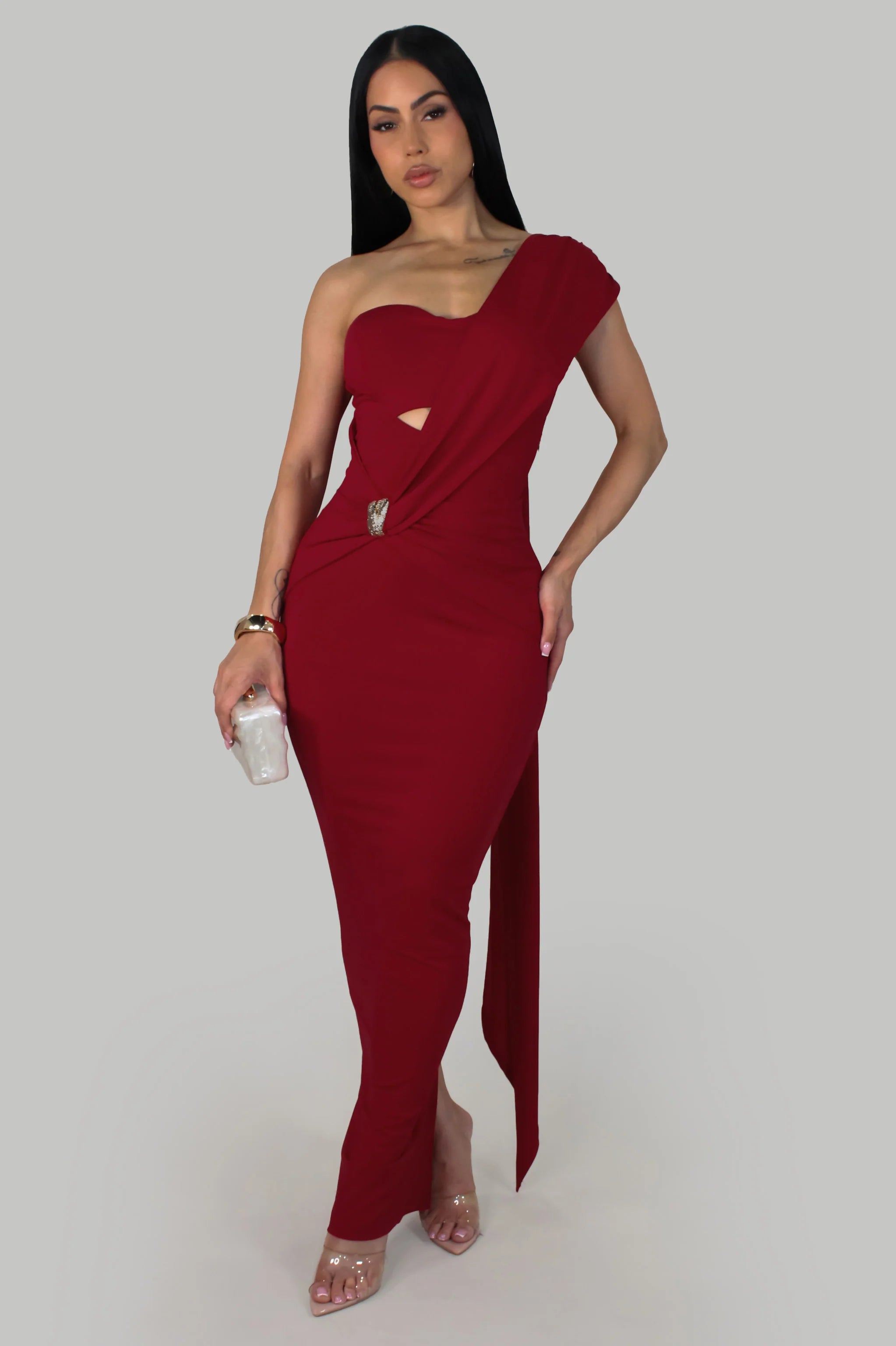 Charm & Elegance Maxi Dress – Red