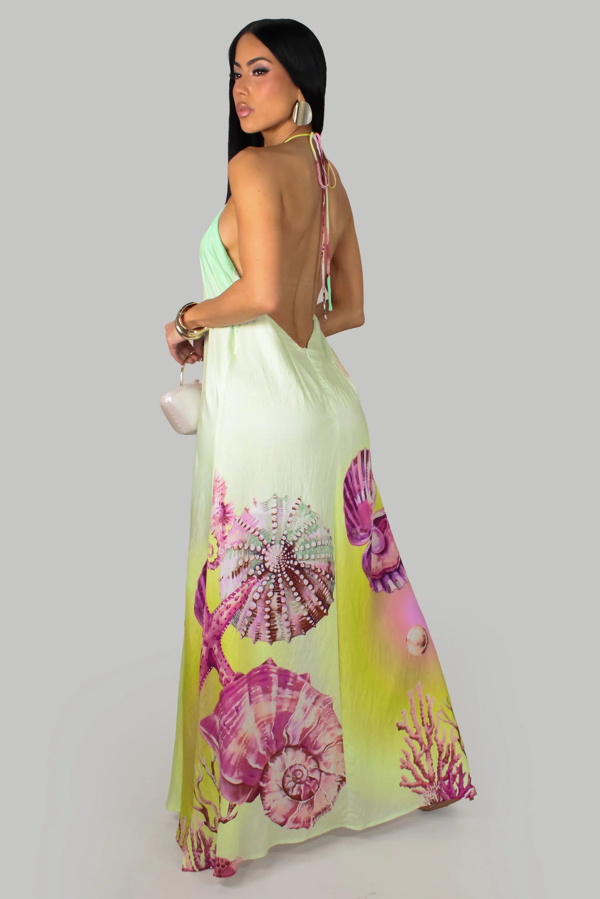 Coastal Romance Maxi Dress - Lime
