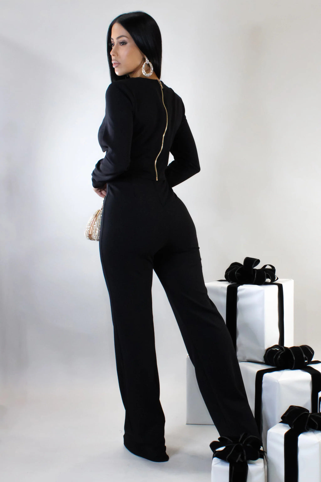 Dinner In Rome Pant Set - Black