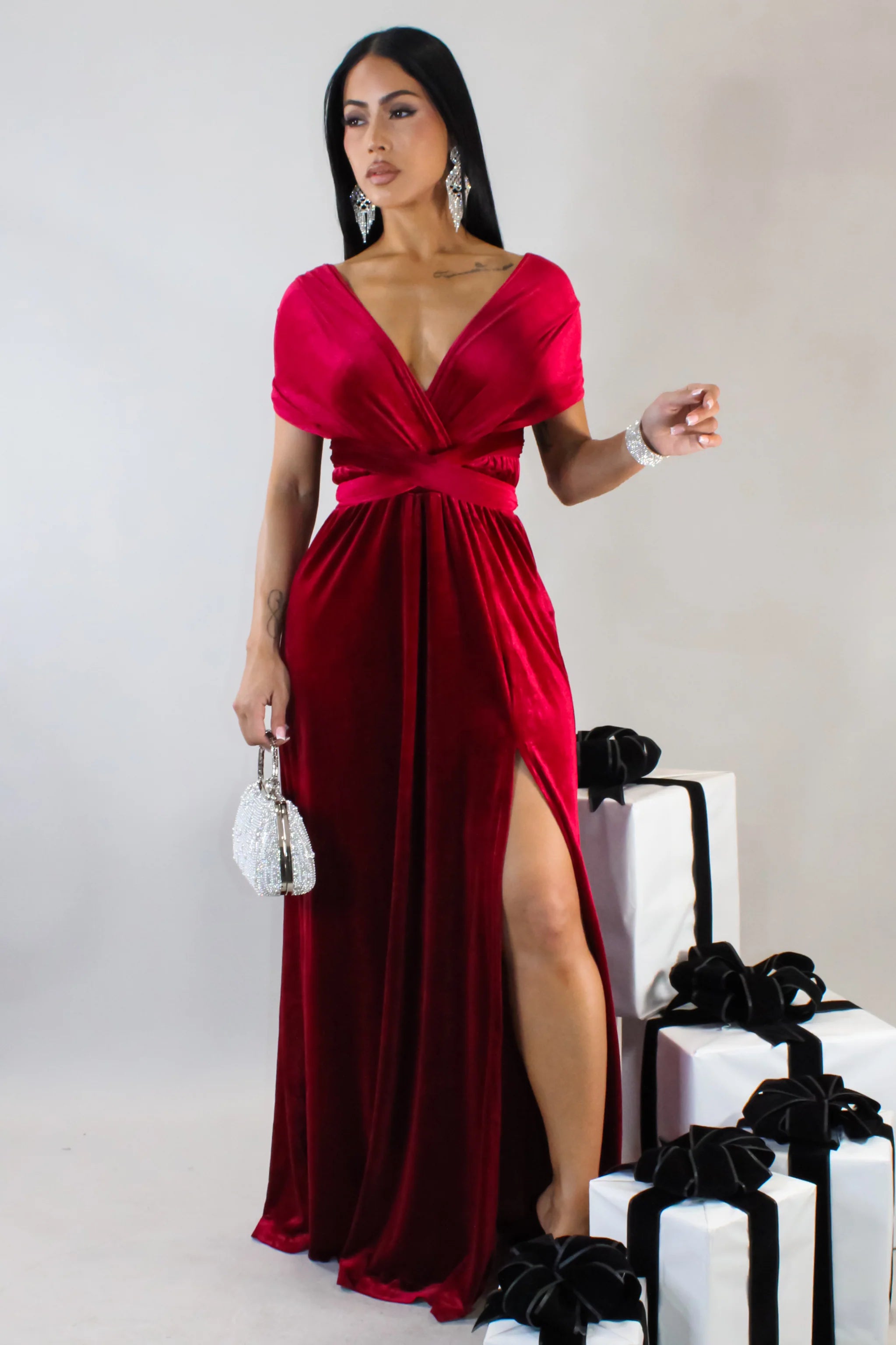 Head Over Heels Maxi Dress - Burgundy