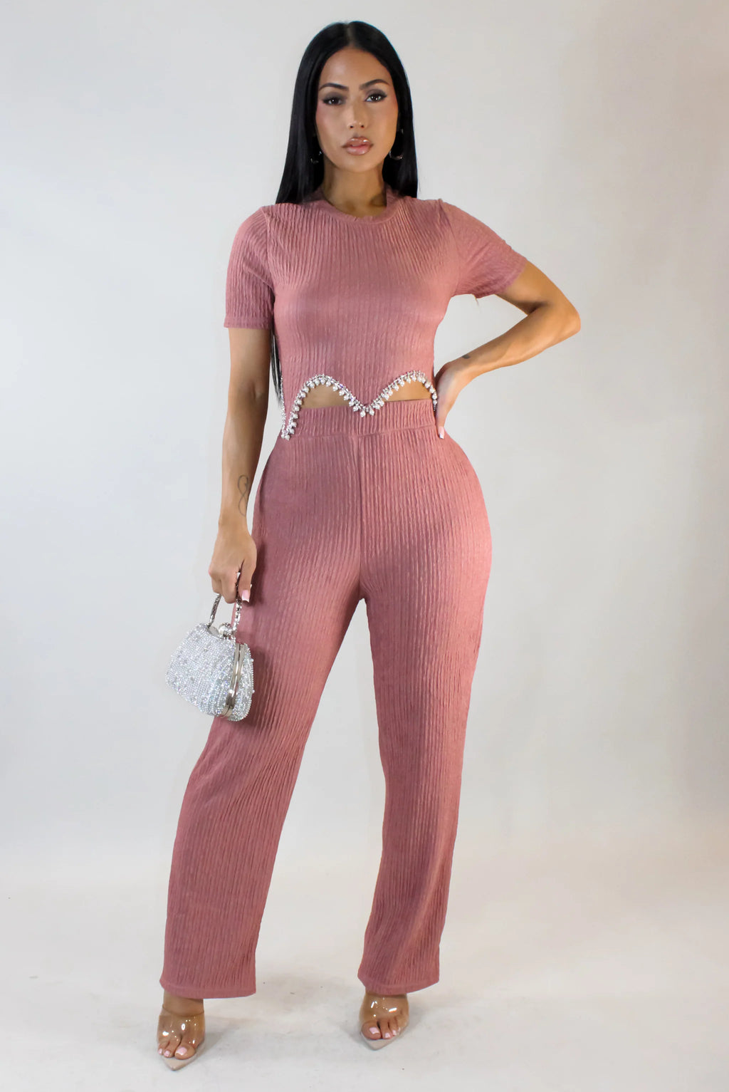 High Demand Pant Set - Mauve