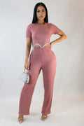 High Demand Pant Set - Mauve