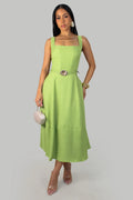 Like Linen Like Shell Dress – Lime