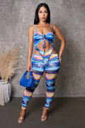 Making You Wild Jumpsuit – Blue Multi