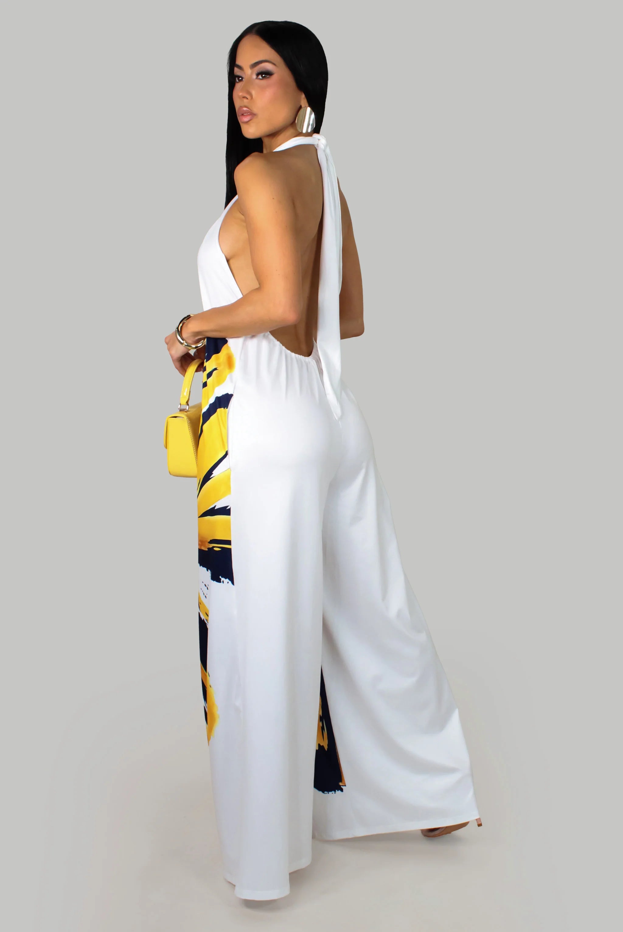 Midnight Bloom Jumpsuit – White