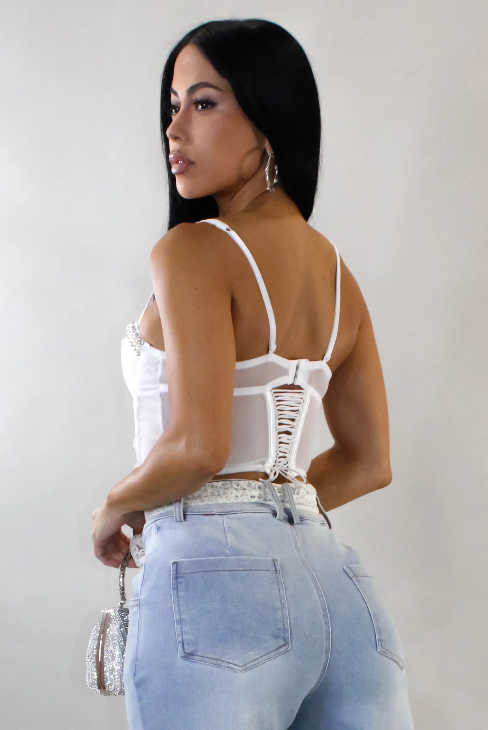 No Case Crop Top - White