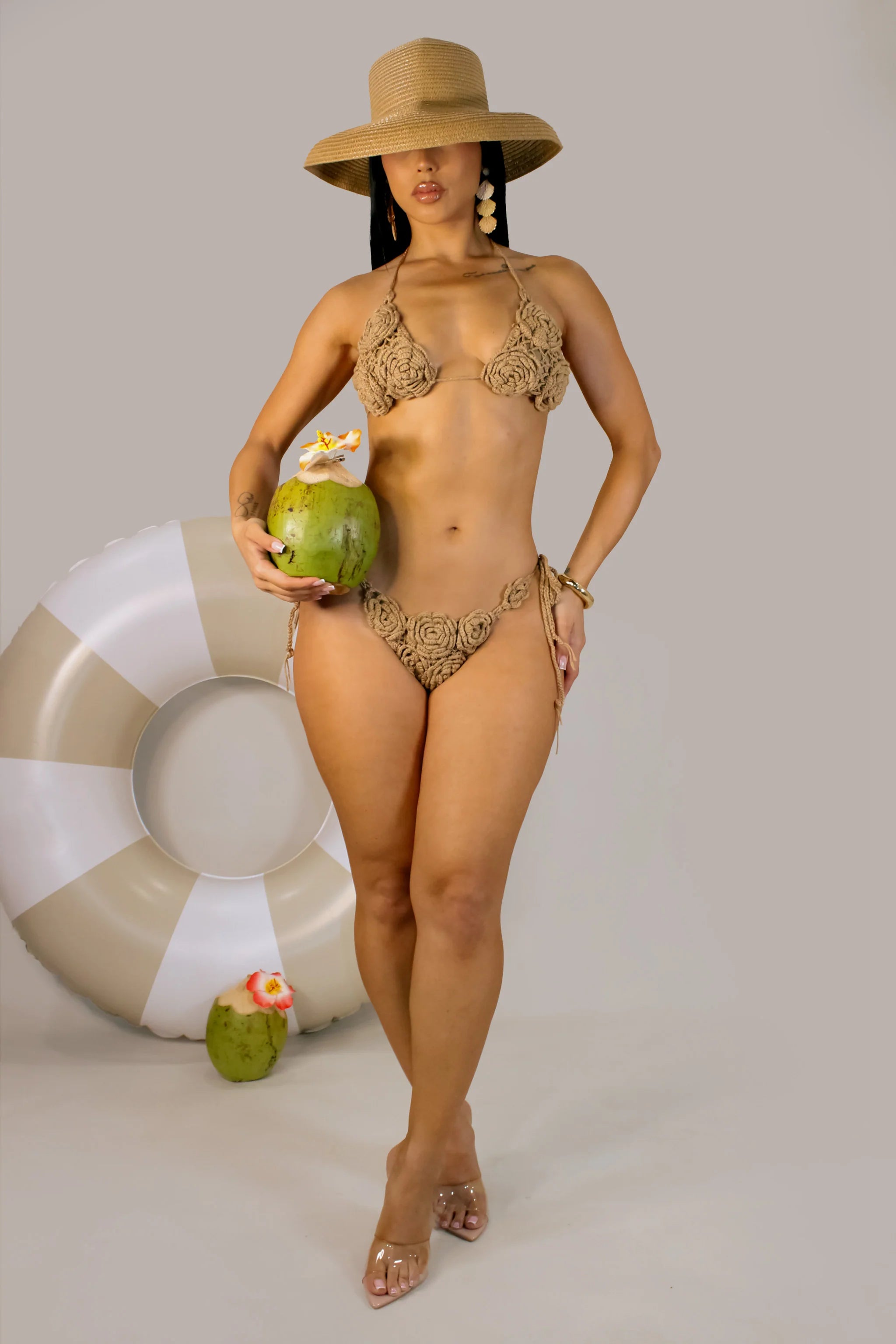 Party At Tulum Swim Set (Camel)
