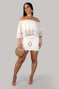 Playful Mirage Skirt Set (White)