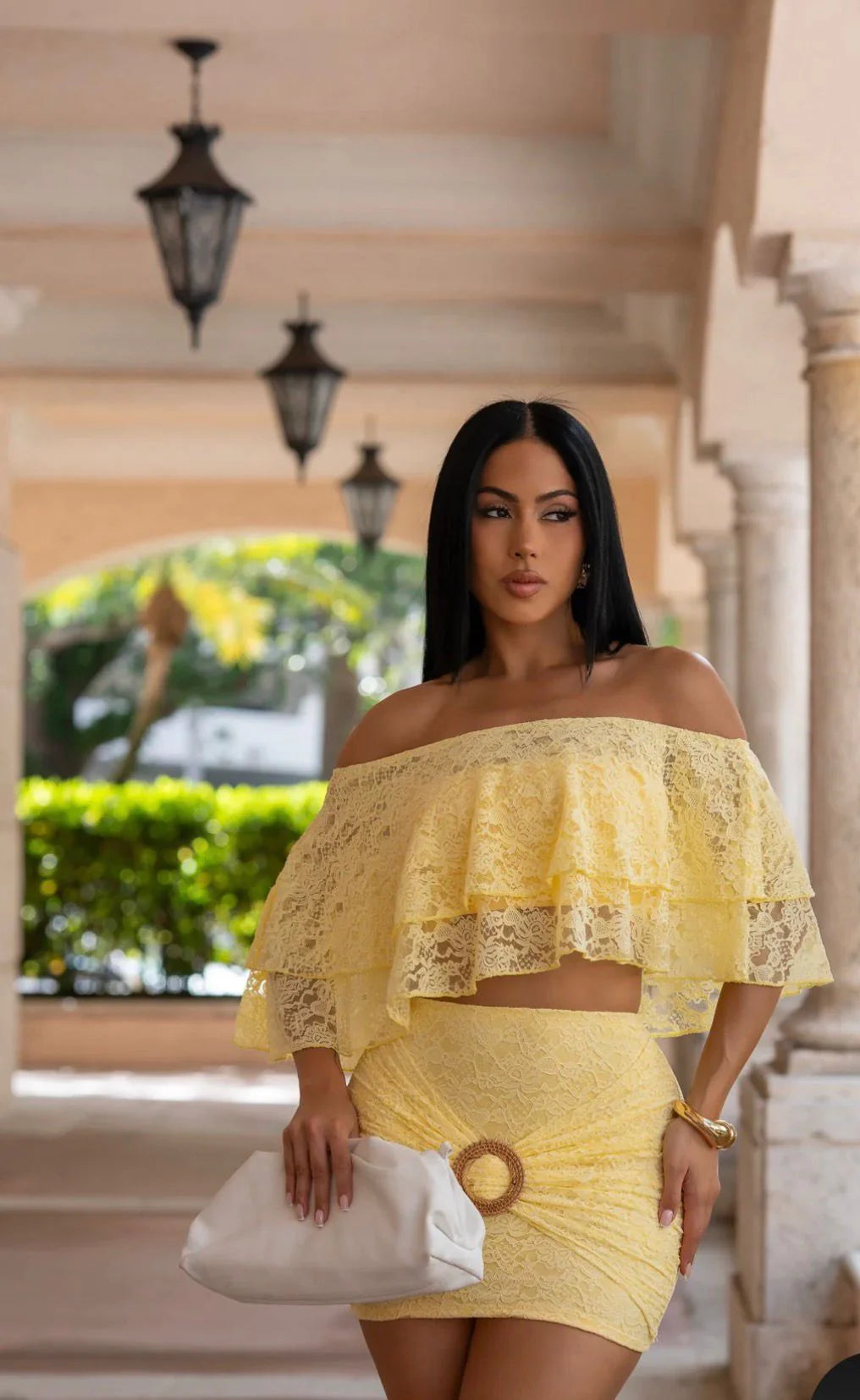 Playful Mirage Skirt Set (Yellow)