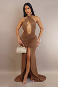 Posh Maxi Dress – Brown