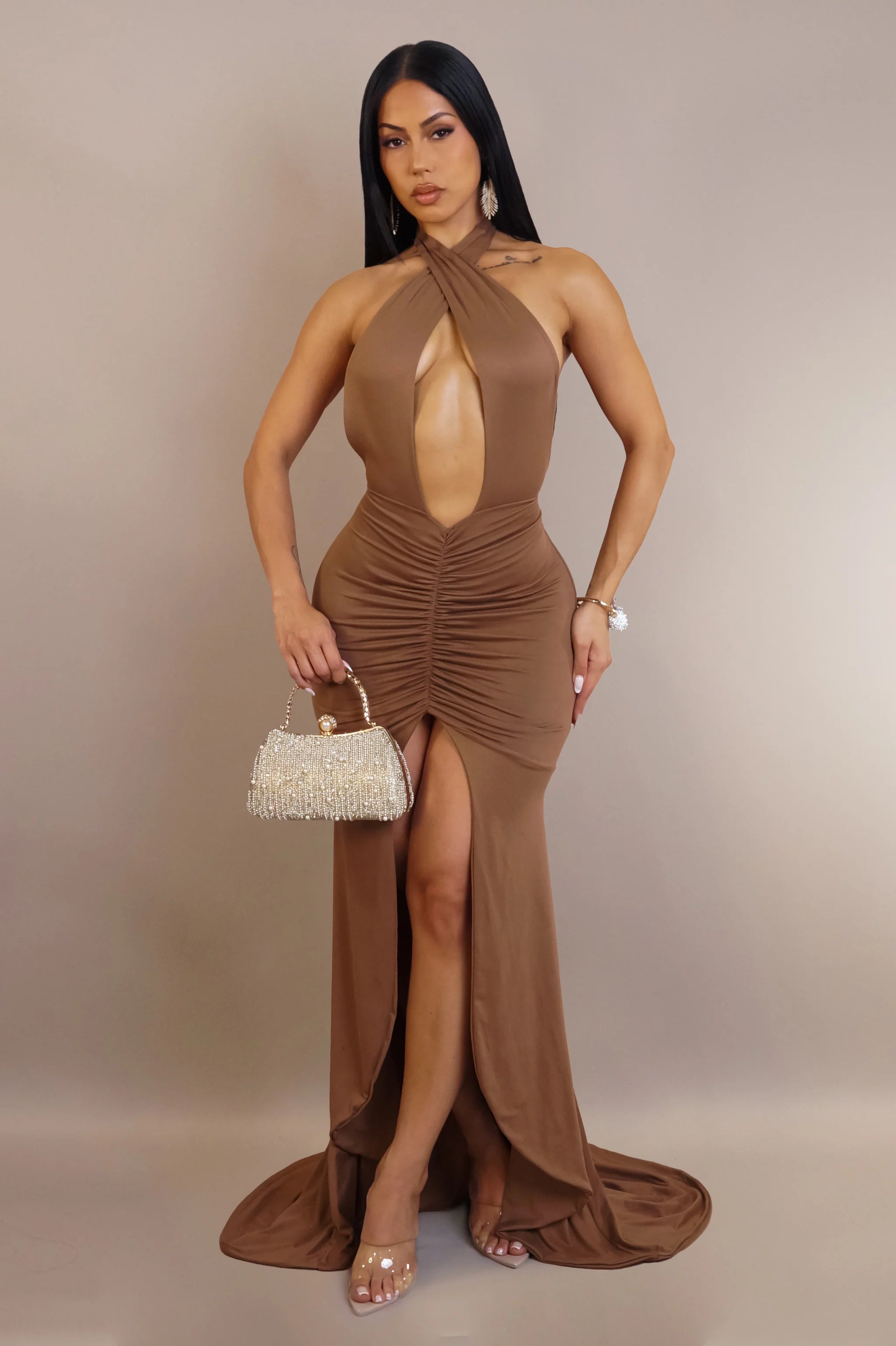 Posh Maxi Dress – Brown