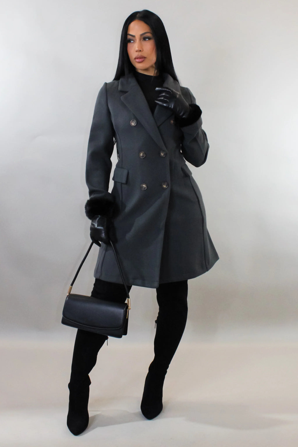 Seeing Where The Night Goes Coat - Grey