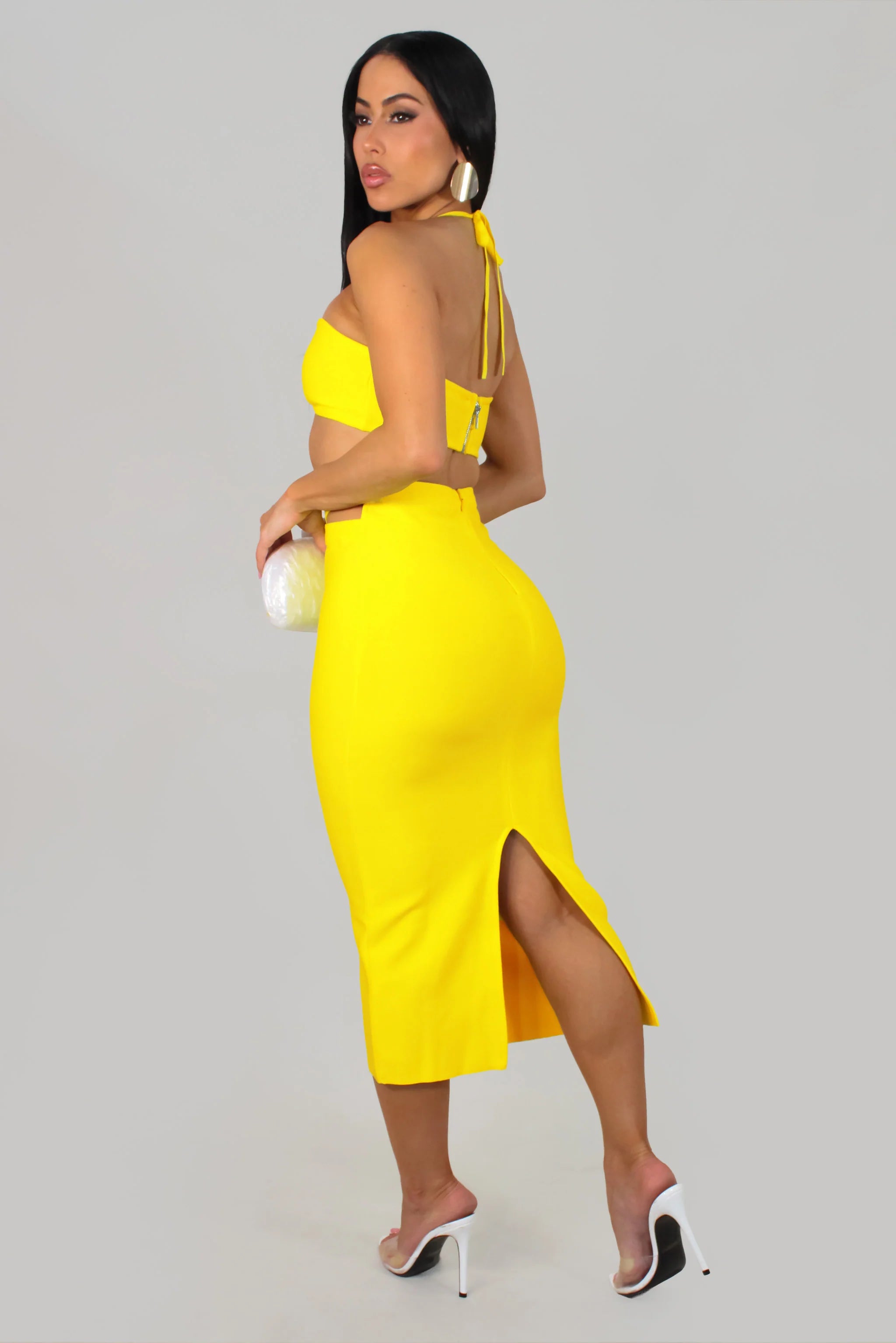 Sexy In Bloom Skirt Set – Yellow