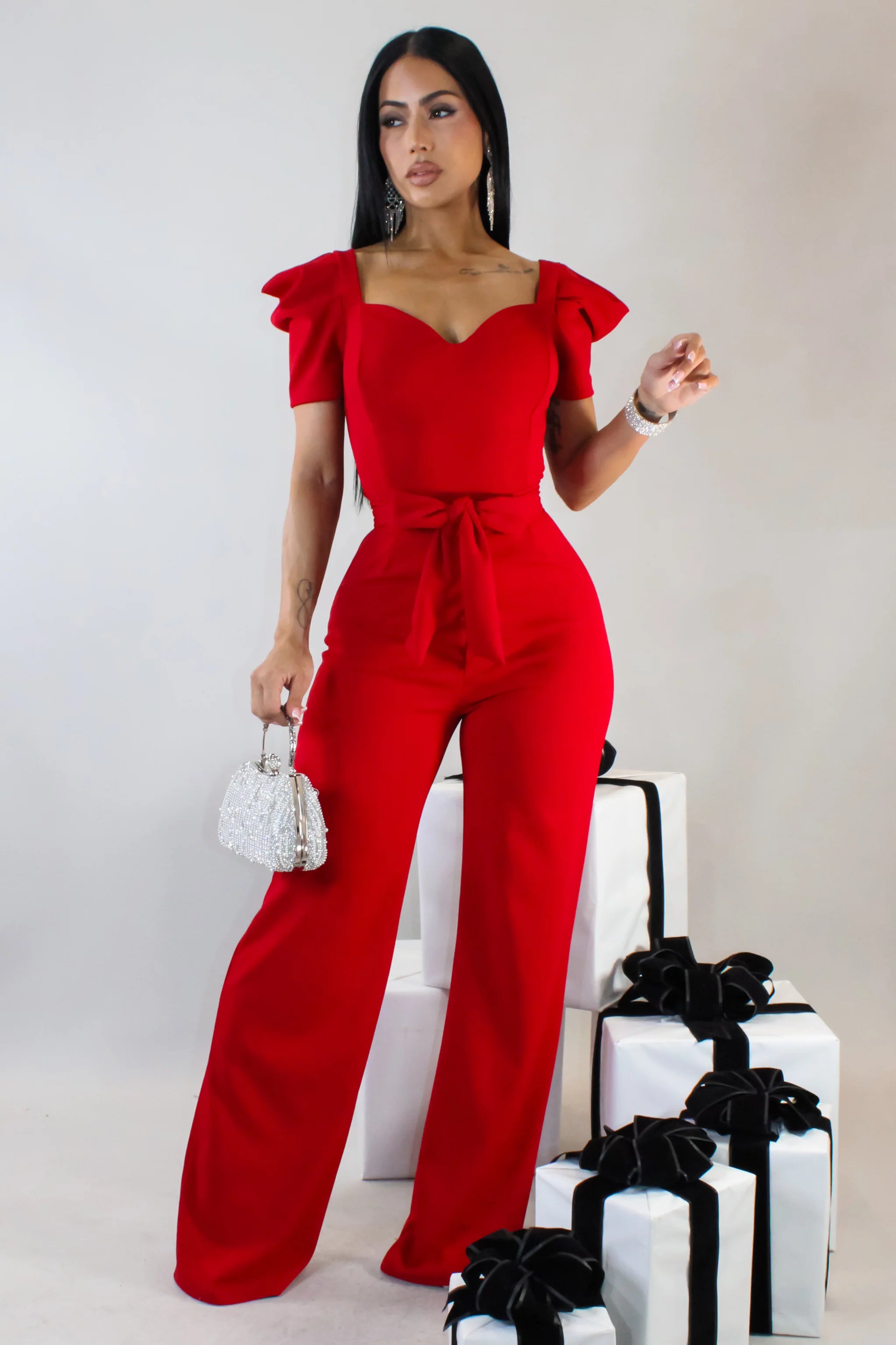 The Boss Jumpsuit - Red