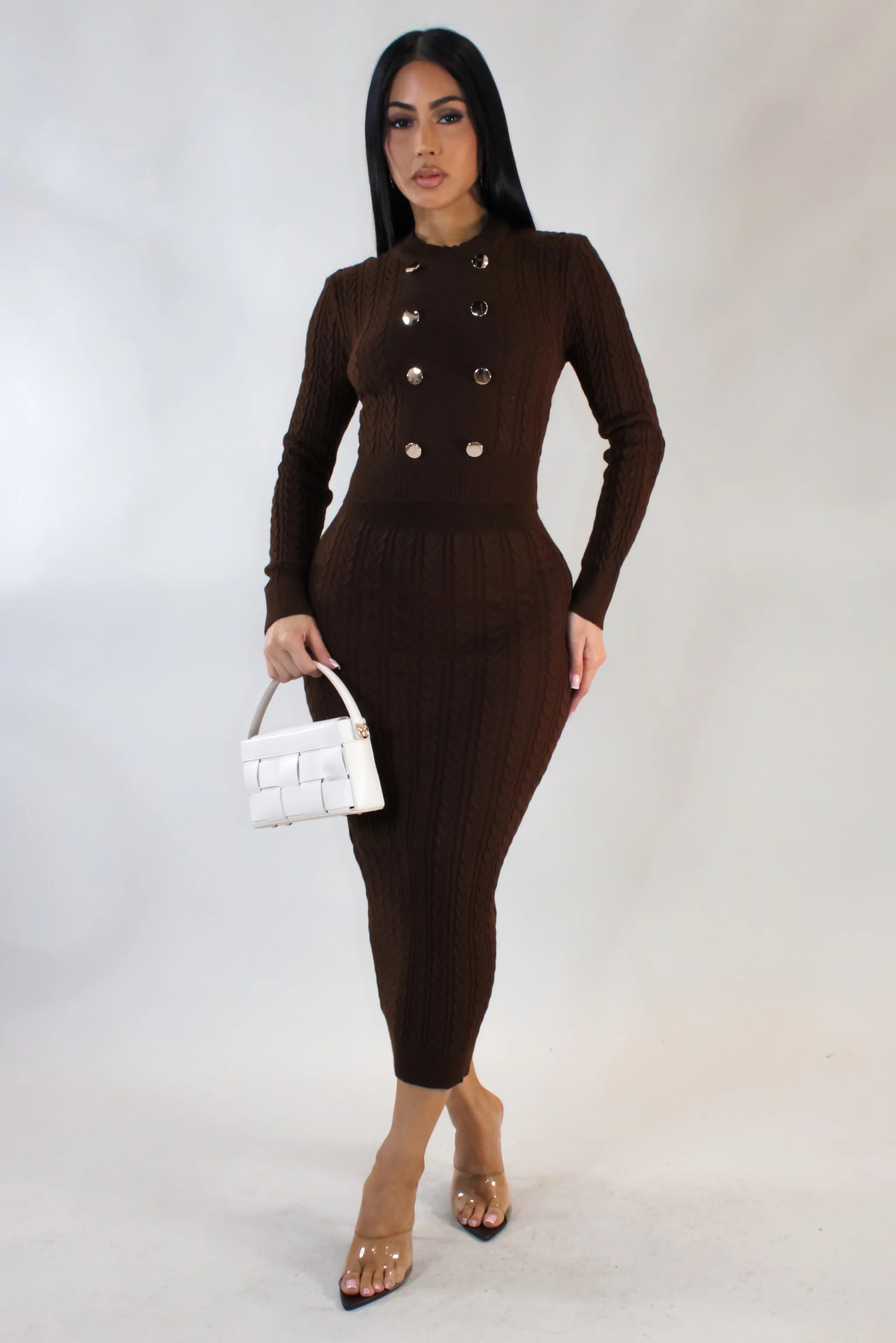 Who Says Skirt Set - Brown