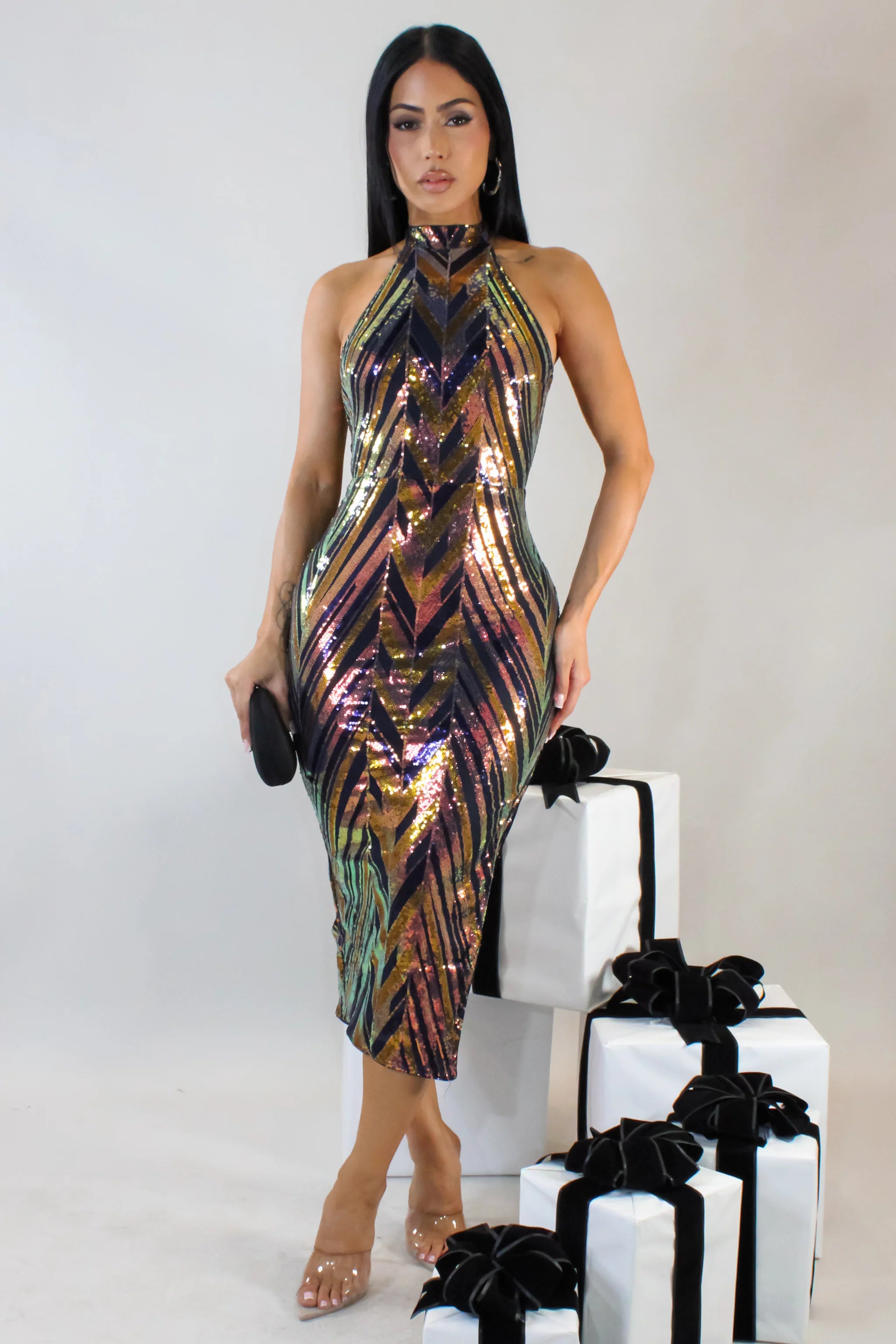 Worth It Midi Dress - Orange Multi