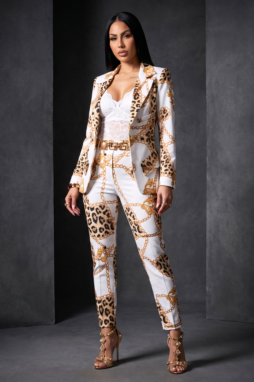 Golden Chain & Leopard 2-Piece Set