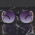 Butterfly Luxe Oversized Sunglasses – Black & Purple