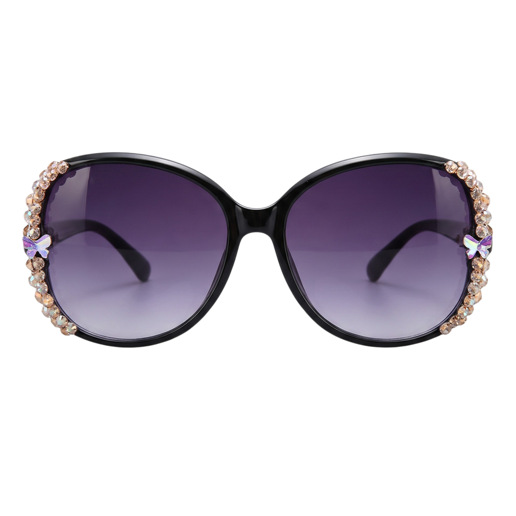 Butterfly Luxe Oversized Sunglasses – Black & Purple