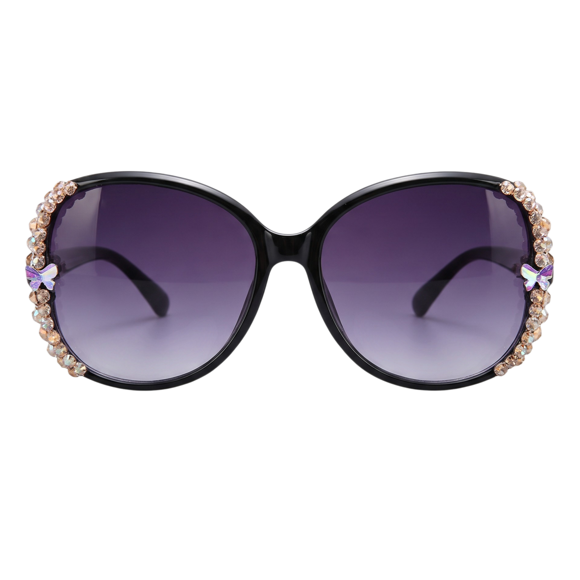Butterfly Luxe Oversized Sunglasses – Black & Purple