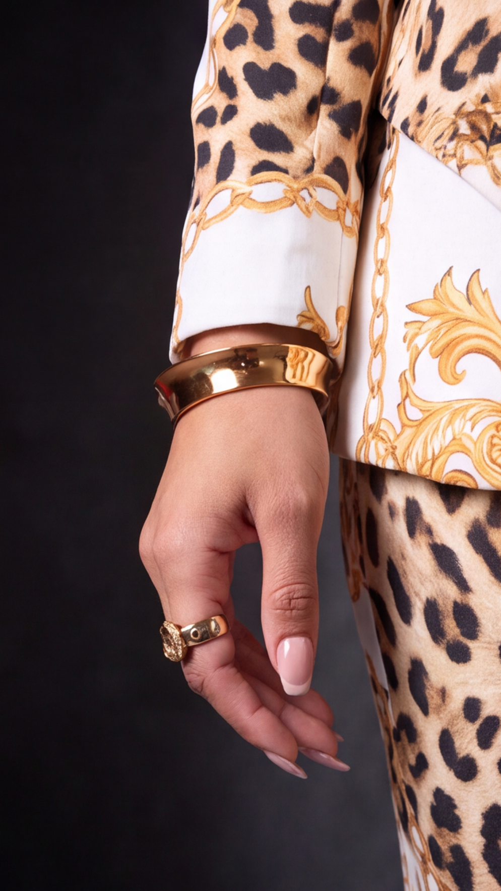Golden Chain & Leopard 2-Piece Set