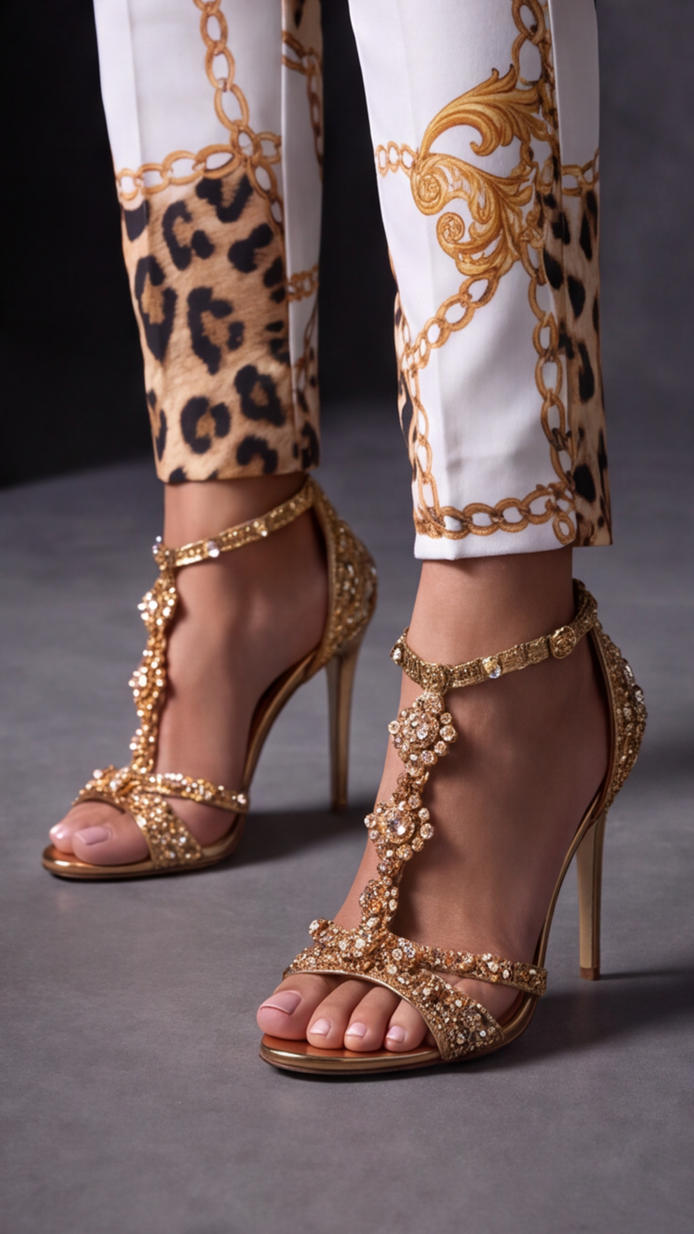 Golden Chain & Leopard 2-Piece Set