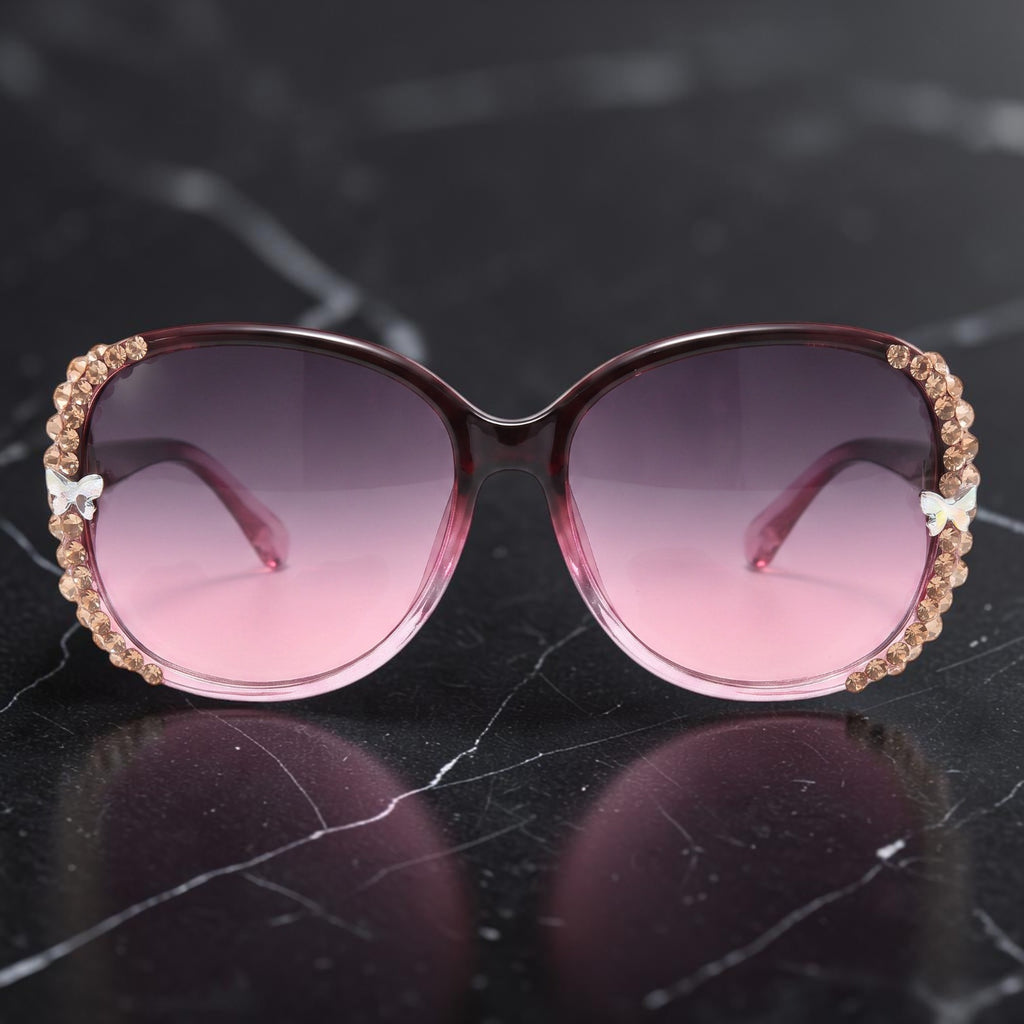 Butterfly Luxe Oversized Sunglasses – Rose